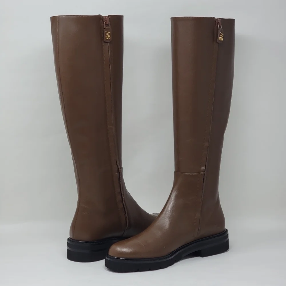 Stuart Weitzman Rider Knee Brown Boots Leather S6801 Women's Size 5 B New